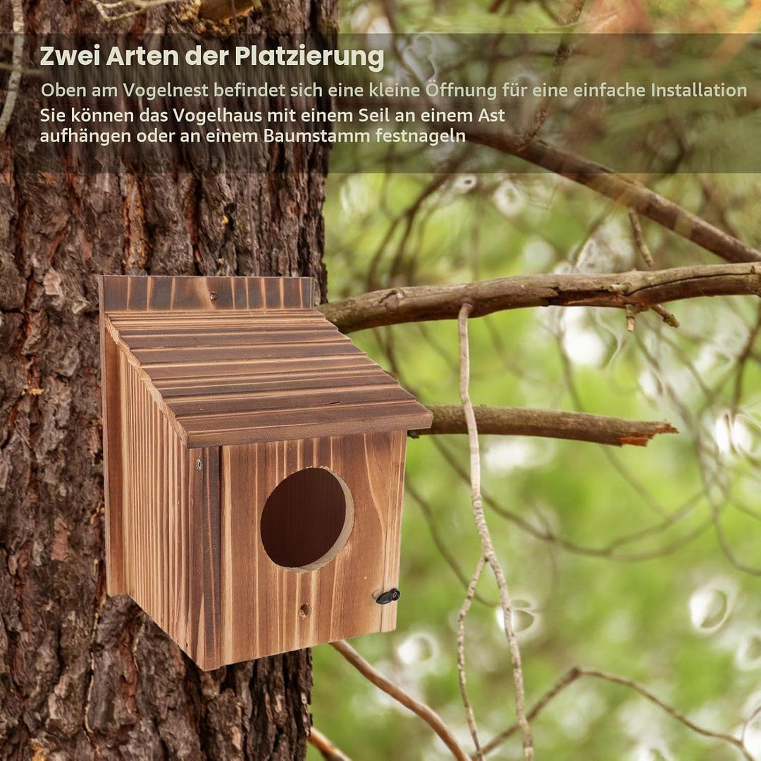 Holz-Vogelhaus, Eulenhaus für den Aussenbereich, Vielseitig Montierbare Vogelhäuschen für den Aussen