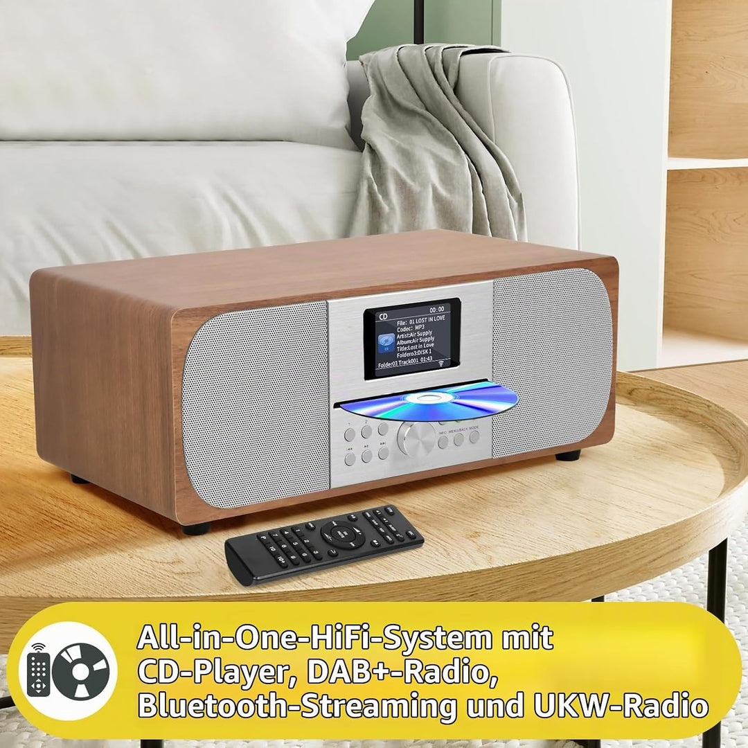 Stereo Digitalradio CD-Player | HiFi-System | DAB+, USB MP3, Bluetooth5.3, UKW | Leistungsstarkes St