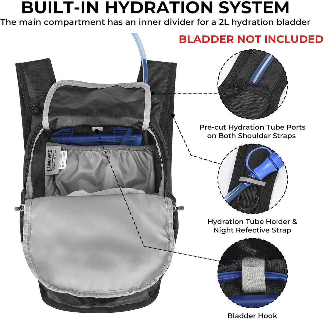 Faltbarer Wanderrucksack, Kleiner Tagesrucksack Ultraleicht für Herren & Damen, Foldable Backpack, I