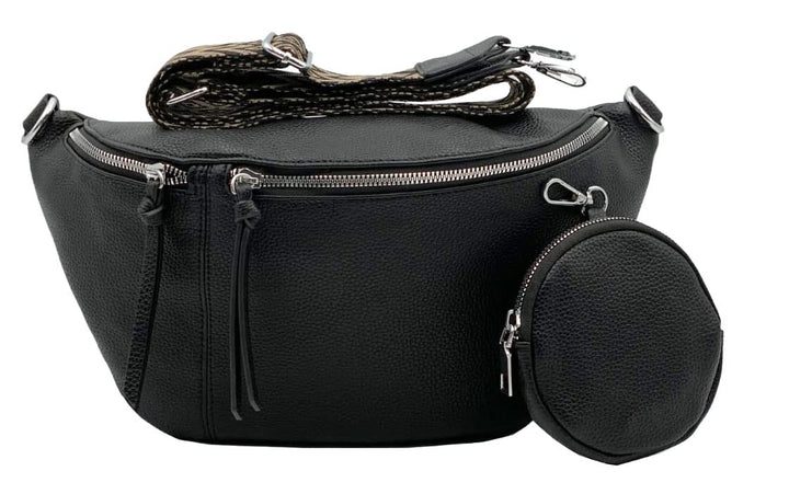 stylx Crossbody Bag Damen Leder Breiter Gurt Handtasche Umhängetasche Moderne Taschen mit breitem Sc