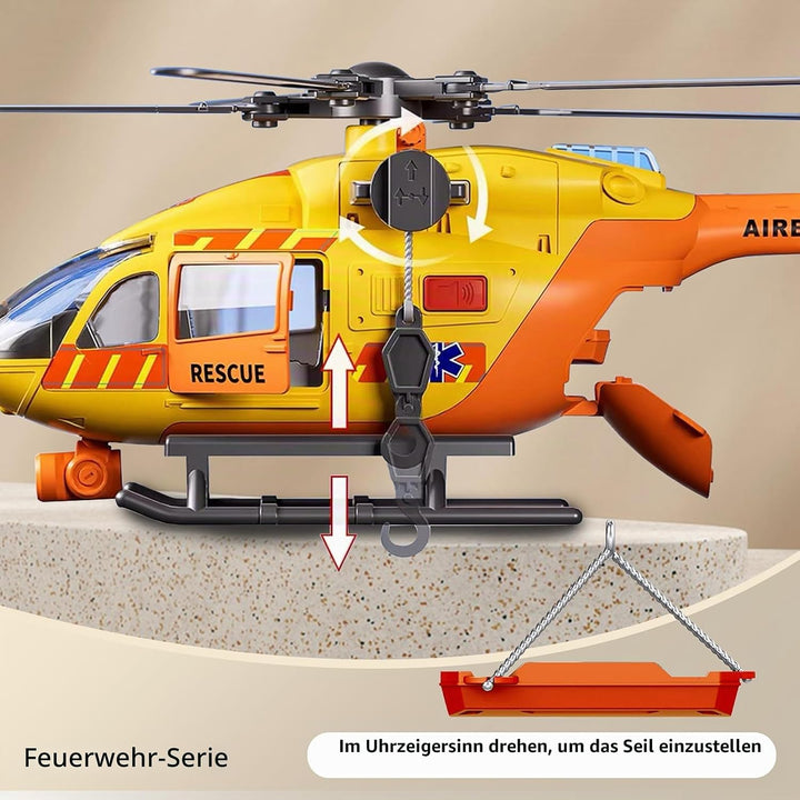 Grünes Militärspielzeug mit grossem Hubschrauber, Armeespielzeug mit Lichtern und Geräuschen, Geburt