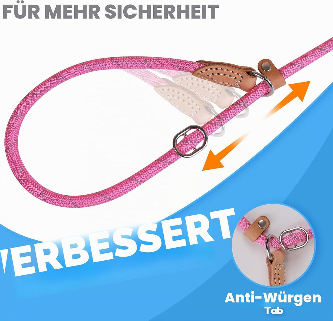 Grand Line Retrieverleine mit Zugstopp, 150 cm Moxonleine Reflektierende Hundeleine, Sicher Dauerhaf
