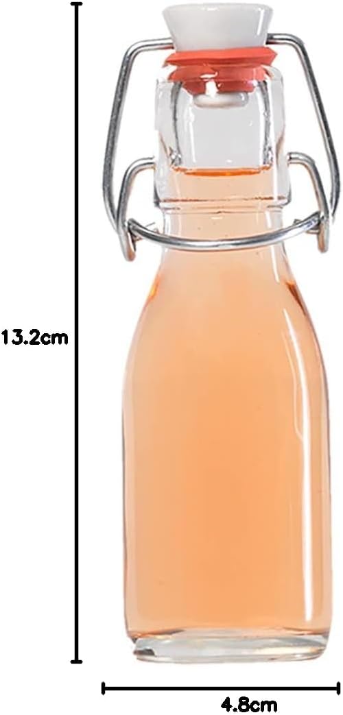 hocz 10er Set Bügelflaschen Bügelflasche Glasflaschen 100ml mit Bügelverschluss zum Selbstbefüllen G