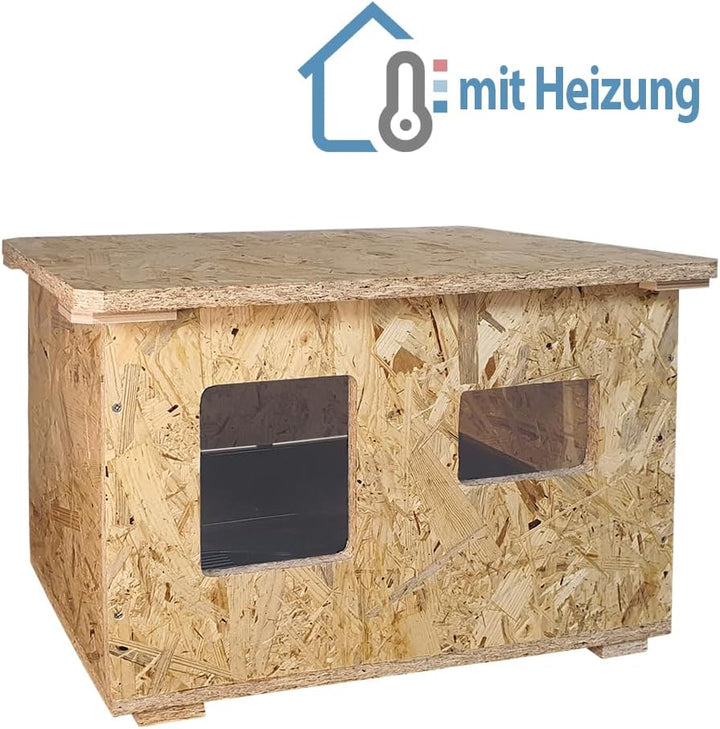 Kaninchenhaus mit Wärmeplatte & Kotwanne -beheizbar