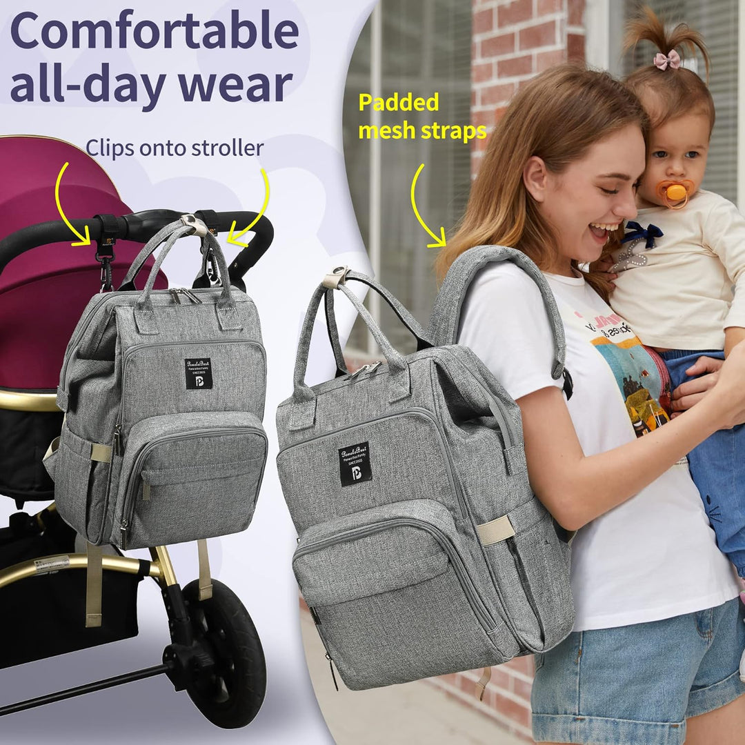 Pomelo Best Baby Wickelrucksack stylische Wickeltasche Rucksack mit Wickelunterlage multifunktional