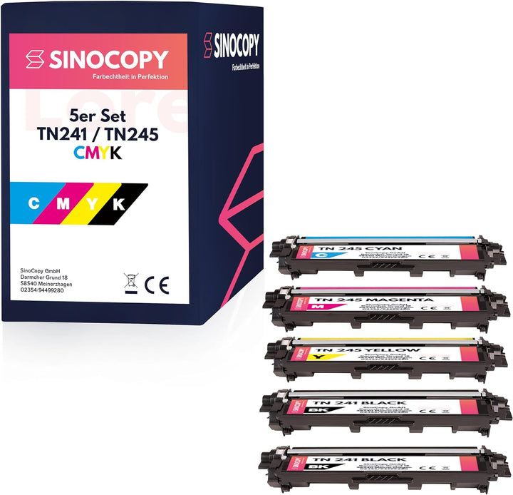 5 SinoCopy XXL Toner für Brother TN-241 TN-245 DCP-9020 CDW HL-3140 3150 3170 CW CDN CDW MFC-9130 91