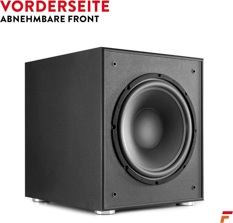 Fenton SHFS12B Subwoofer aktiv 12 Zoll, 400 Watt Sub Woofer, Integrierter Verstärker, Bass Box, Perf