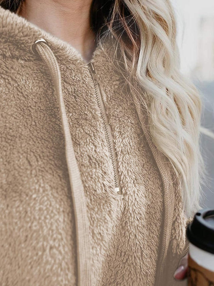 Durio Hoodie Damen Fleece Kapuzenpulli Teddy Fleece Pullover Oversize Sweaterpullover Winter Warm Kh