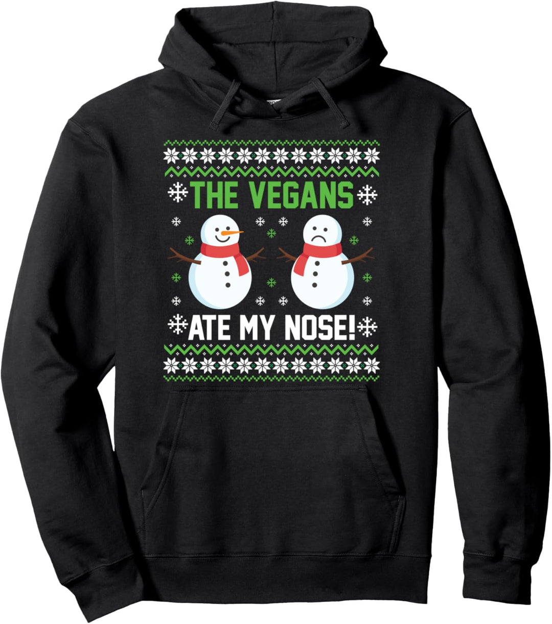 The Vegans Ate My Nose Schneemann Vegan Christmas Pullover Hoodie