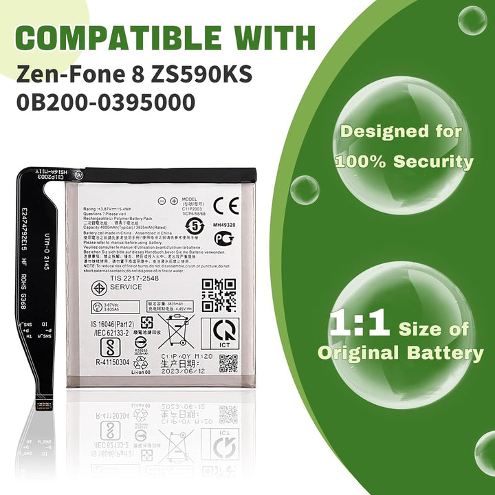 Swark Neu C11P2003 Akku Ersatz Kompatibel mit Asus Zenfone 8 ZS590KS 0B200-0395000 Ersatzbatterie mi