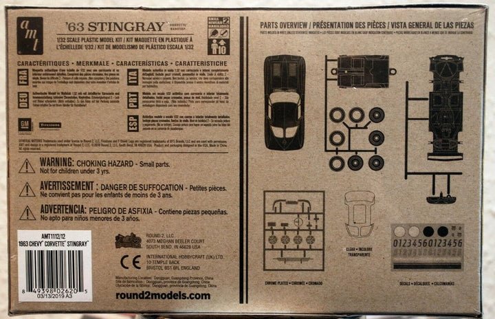 Round2 AMT1112/12 Corvette Plastikmodellbausatz, Farbig, 1:32