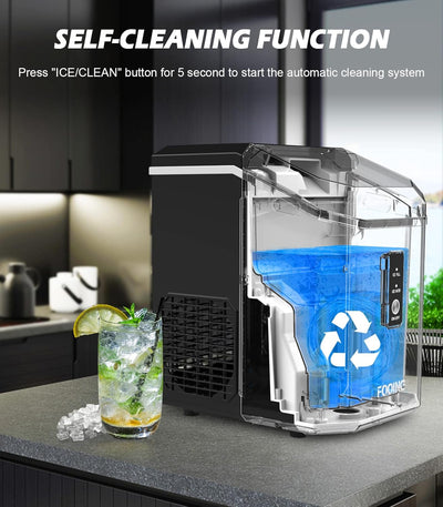 Eiswürfelmaschine Crushed Ice Maschine Tragbare Crush Eiswürfelmaschine Selbstreinigend mit Ein-Klic