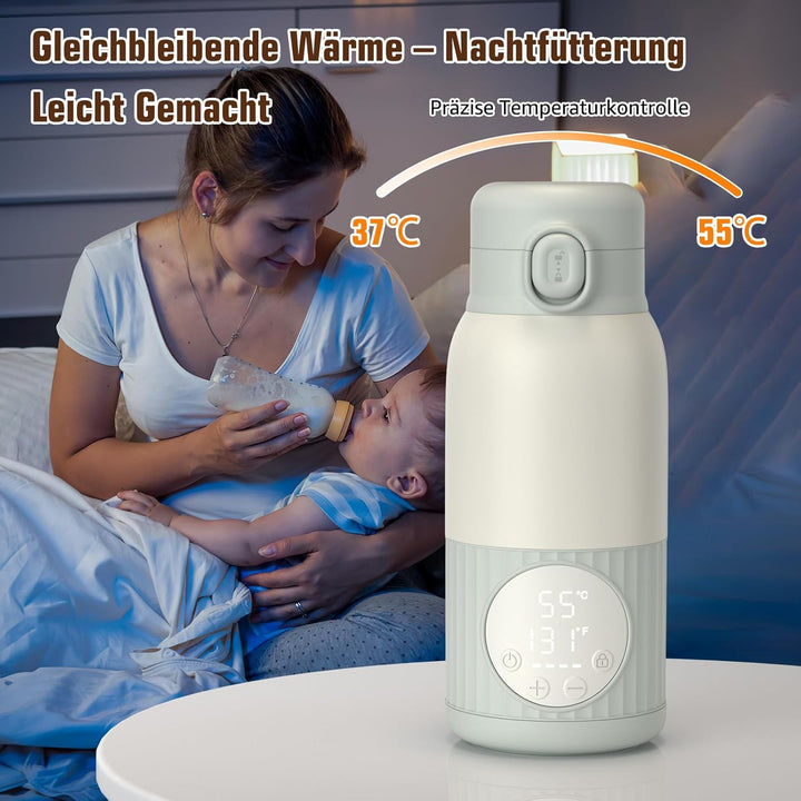 Baby Tragbare Flaschenwärmer für unterwegs für Muttermilch, Formel oder Wasser 380ml grosse Kapazitä