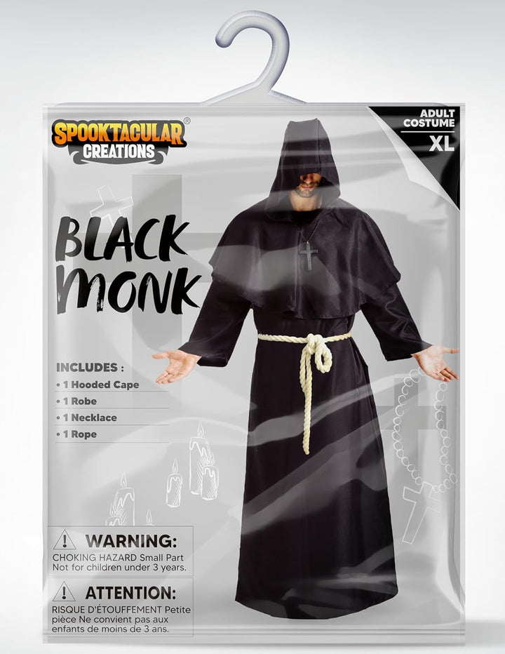 Spooktacular Creations Robe Mönch Kostüm mit Kapuze für Erwachsene Halloween Kostüm Priester Kostüm
