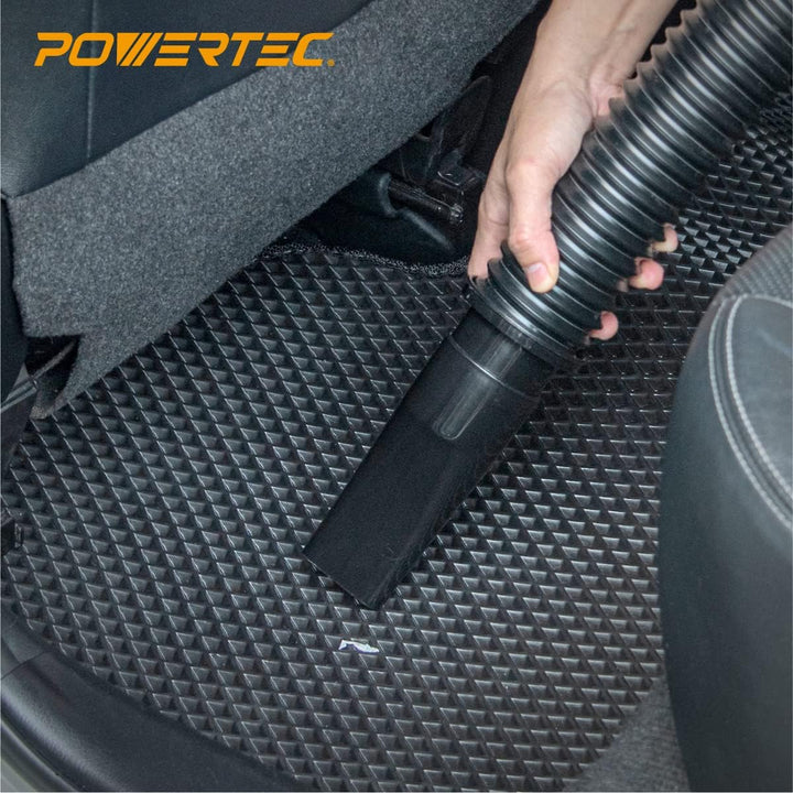 POWERTEC 70208V Staubsammelschlauch-Set, flexibel, 6,4 cm, Schwarz 2.25 Inch, 2.25 Inch