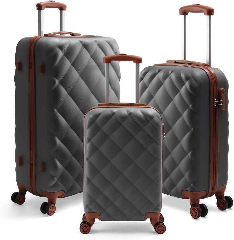 HOMELUX Kofferset 3 Teilig Hartschale Reisekoffer ABS Leicht Trolley Rollkoffer Hartschalenkoffer Se