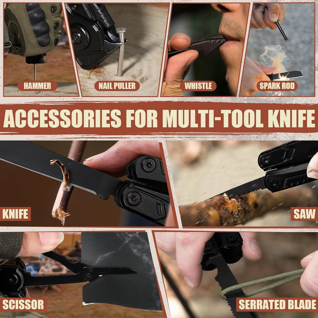Freelander 21 in 1 Faltbares Multitool Werkzeug - Zange Mit Taschenmesser, Säge, Schraubendreher Bit