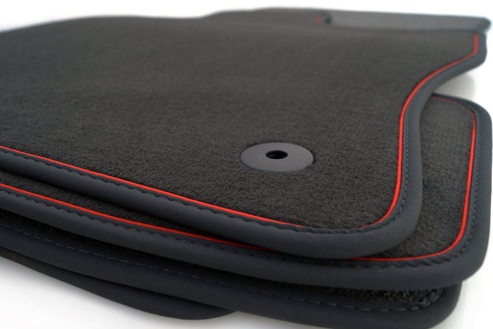 kh Teile Fussmatten passend Seat Leon 3 4 ST RS Cupra Velours Nubuk Premium Automatten (4.TLG) Roter