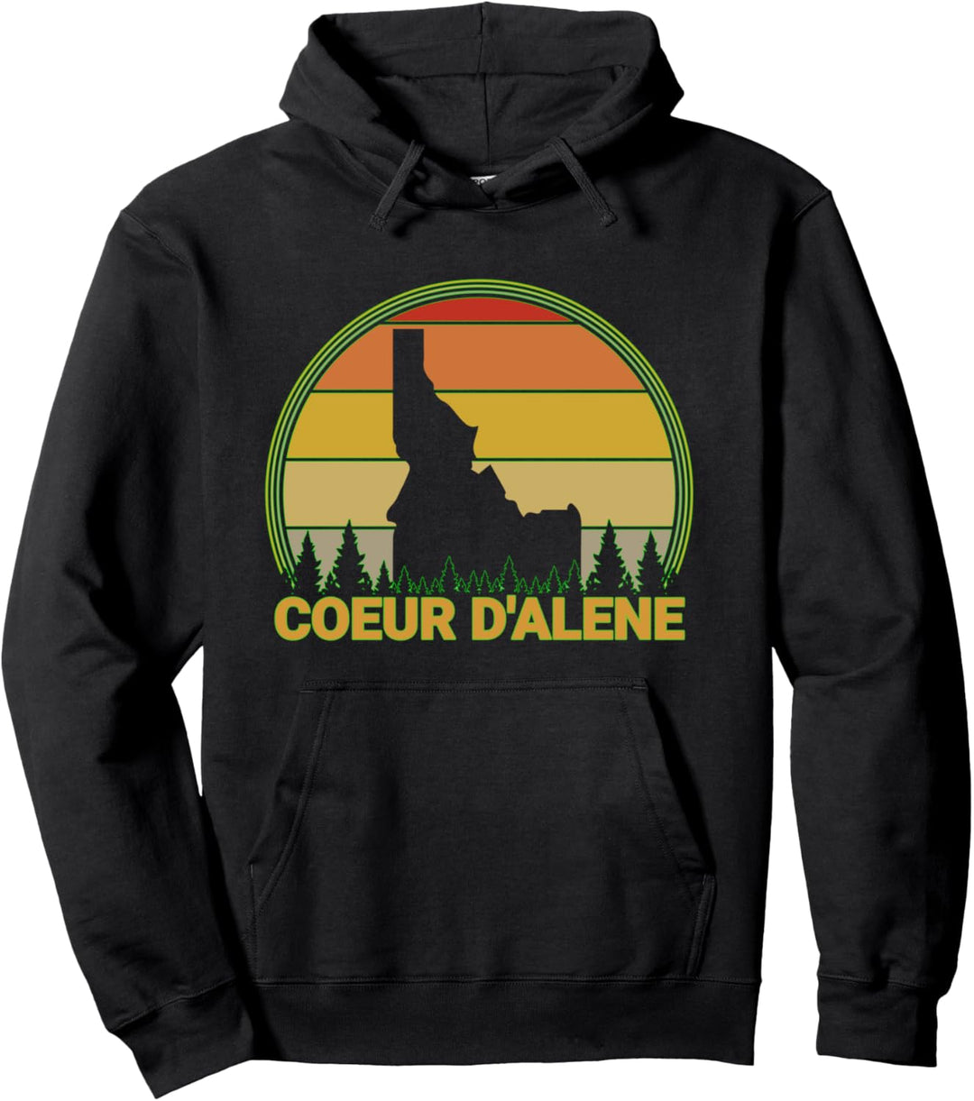 Bundesstaat Idaho Karte Stadt Sun Coeur d'Alene Idaho Pullover Hoodie