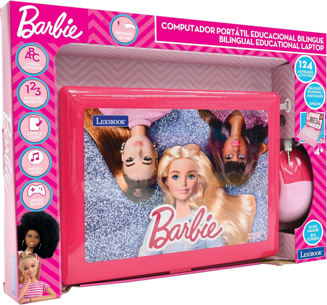 LEXIBOOK, Barbie, Bilingue Pädagogischer Computer Portugiesisch/Englisch, Brinquedo für Crianças com