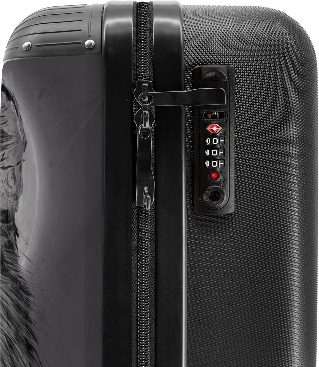 NoBoringSuitcases.com® Koffer Handgepäck Trolley Rollkoffer Kleine Reisekoffer mit 4 Rollen - Wolf -