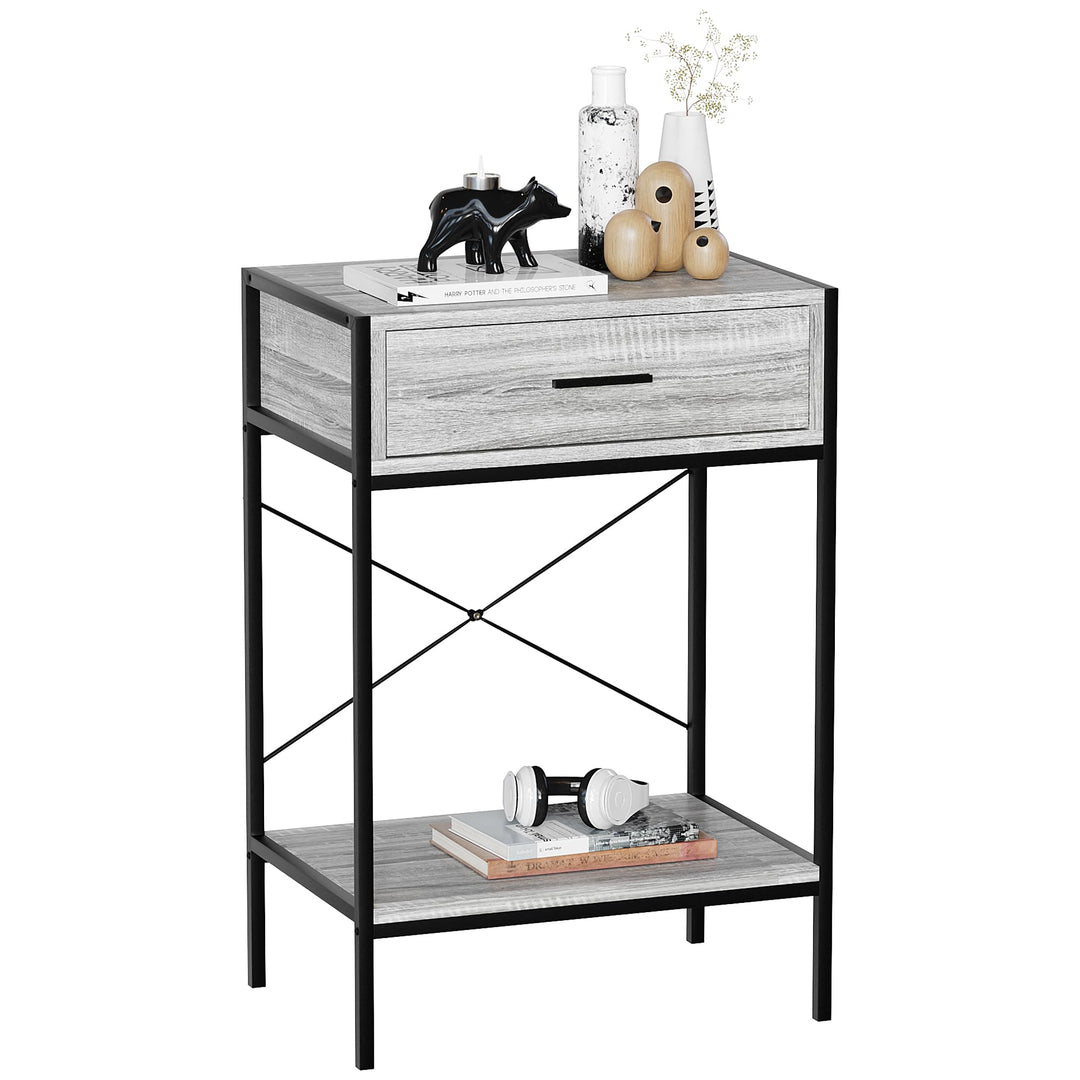 Vida Designs Brooklyn Konsolentische, Holz, Grau, 1 Drawer Grau 1 Drawer, Grau 1 Drawer