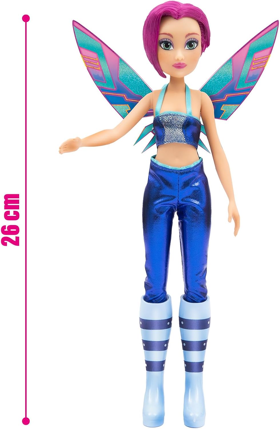 Winx Fairy Doll – Tecna with Glitter Wings & Articulated Joints – Removable Fairy Accessories – Tech