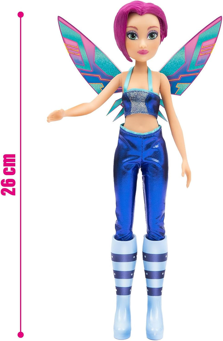Winx Fairy Doll – Tecna with Glitter Wings & Articulated Joints – Removable Fairy Accessories – Tech
