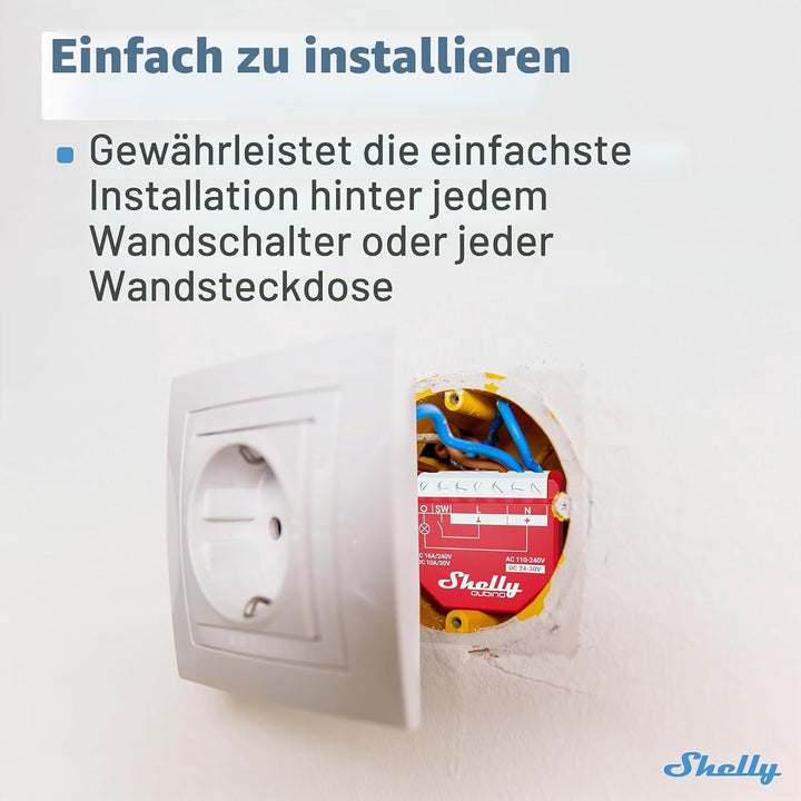 Shelly Qubino Wave 1PM | Z-wave Smart-Schalter-Relais, 1 Kanal 16 A mit Strommessung | Hausautomatio