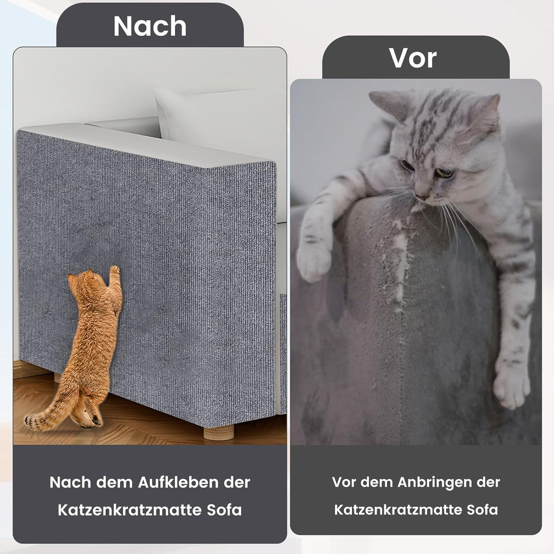 200 * 40CM Kratzmatte Selbstklebend, Selbstklebend Kratzmatte Katze, Kratzschutz Sofa Katze, DIY Kra
