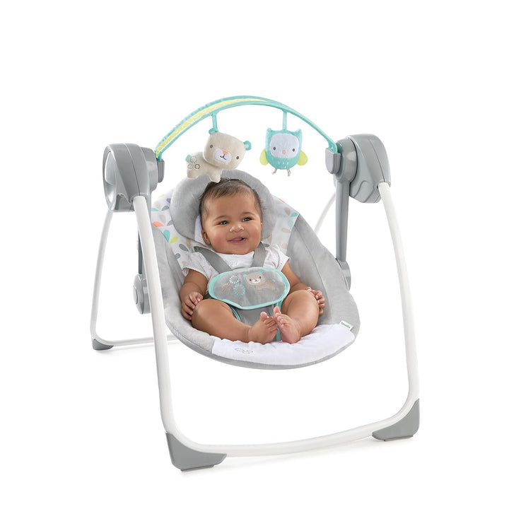 Ingenuity, Fanciful Forest tragbare Babyschaukel, mit 8 Melodien, Lautstärkeregler, 2 Sitzpositionen