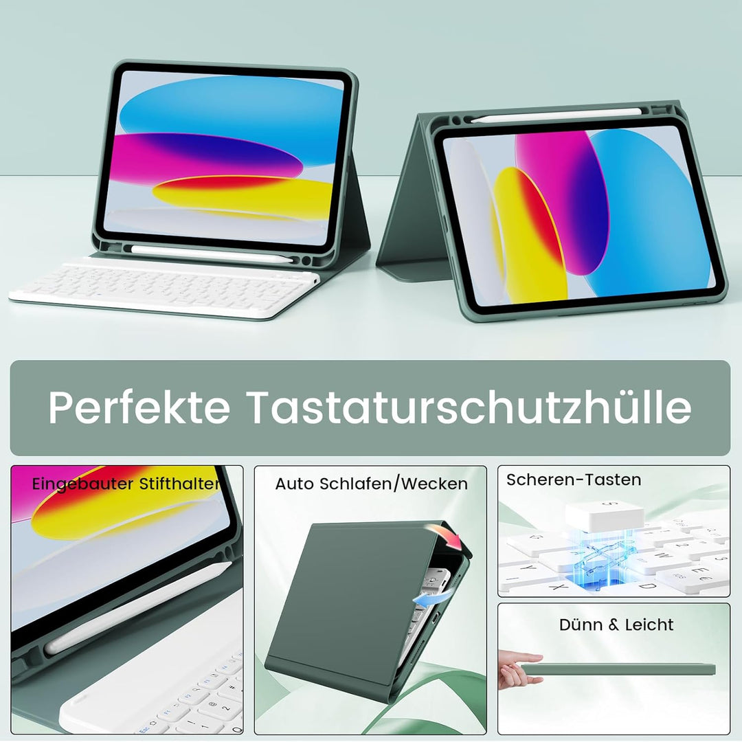 Hülle mit Tastatur für iPad Air 11 Zoll 2025 2024 (M3/M2), iPad Air 5 4 2022/2020 10,9 Zoll, Soft TP