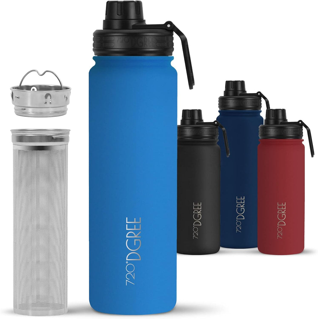720°DGREE Edelstahl Thermo Trinkflasche 710ml “noLimit” +Früchtebehälter - Auslaufsicher, Kohlensäur