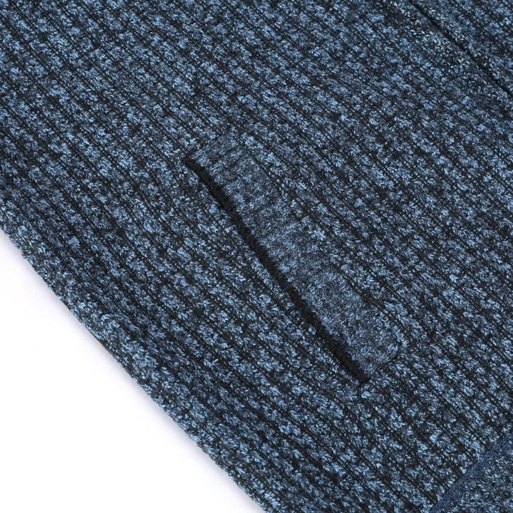 Allthemen Herren Cardigan Grobstrick Reissverschluss Strickjacke mit Stehkragen Winter Pollover Knit