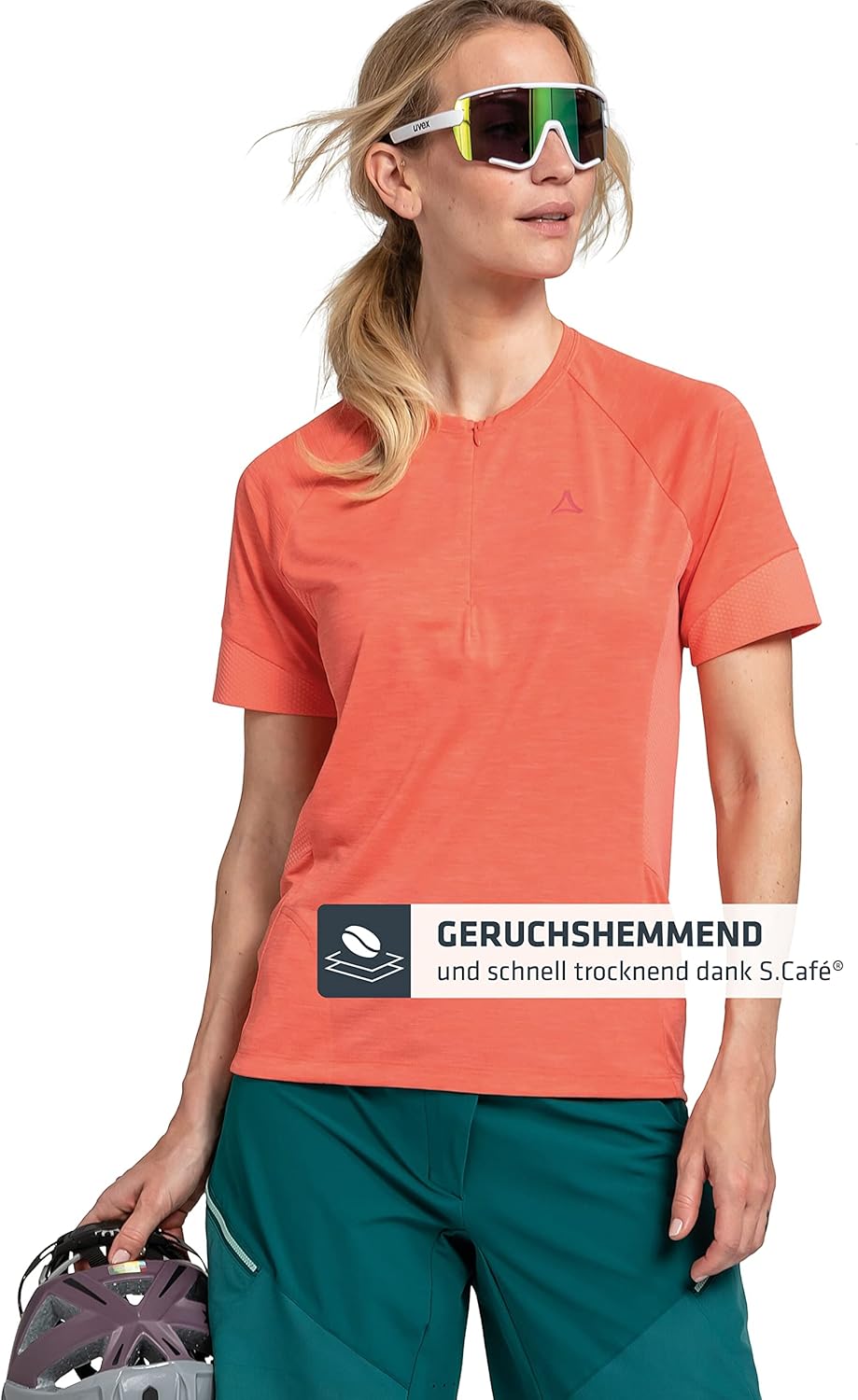 Schöffel Damen Shirt Auvergne L, geruchshemmendes Radtrikot, schnell trocknendes Funktionsshirt mit