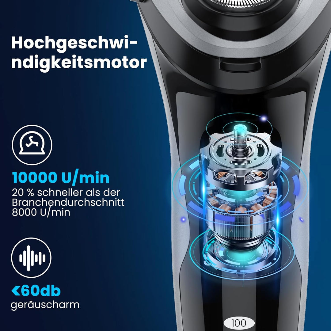 SweetLF Rasierer Herren Elektrisch, Nass- und Trockenrasierer mit IPX7-Technologie elektrischer, 4D-