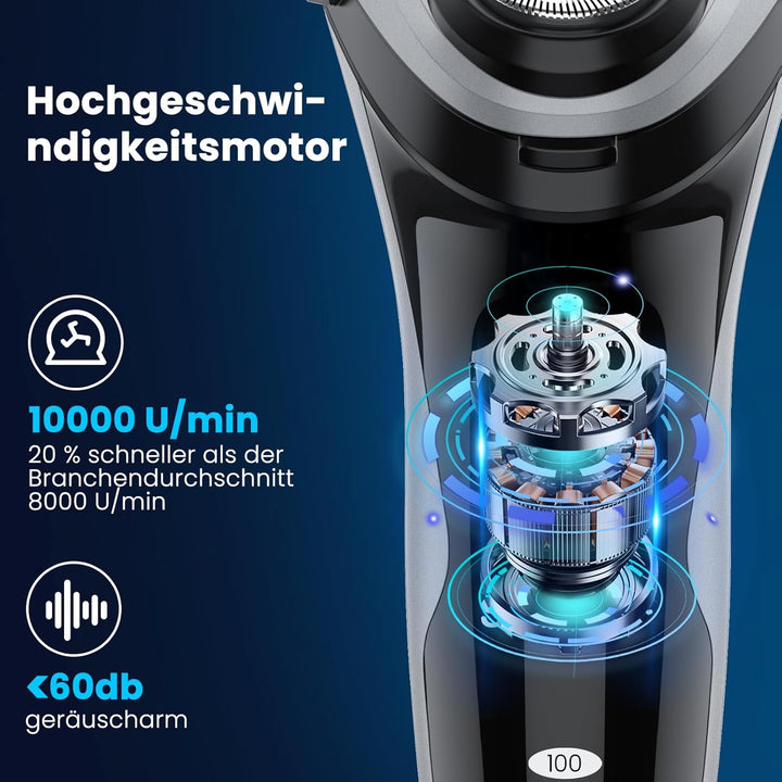 SweetLF Rasierer Herren Elektrisch, Nass- und Trockenrasierer mit IPX7-Technologie elektrischer, 4D-