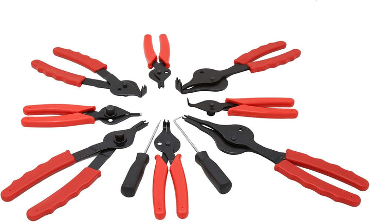 Wiltec Sprengring Zange 11 teilig, 12,7-203 mm, Seegeringzange für Aussenringe und Innenringe, Siche