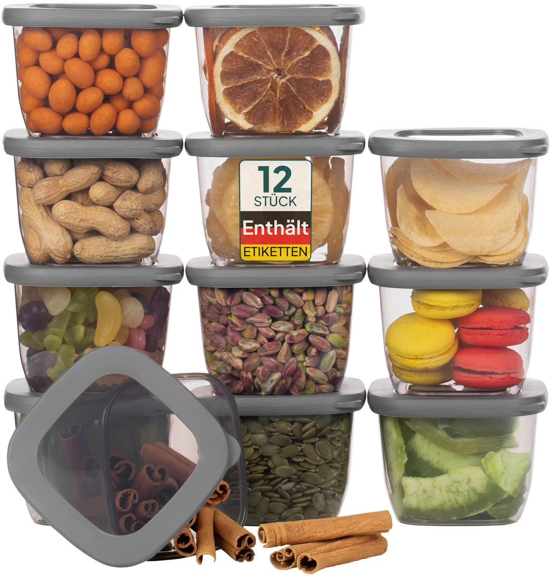 uandu Vorratsdosen mit Deckel Luftdicht - 12er Vorratsbehälter Set | Aufbewahrungsbox Küche Aufbewah