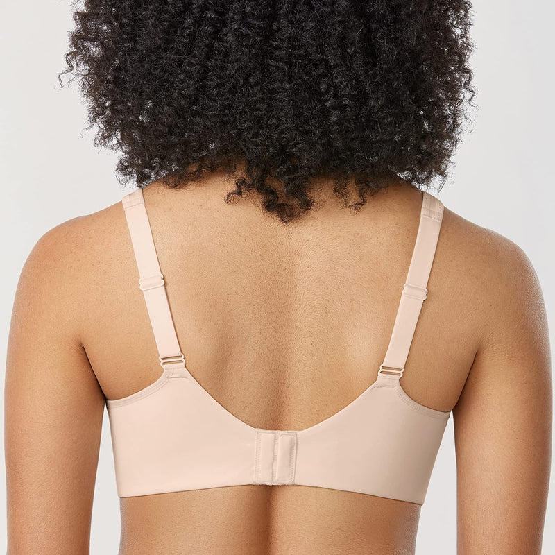 DELIMIRA Damen T Shirt BH mit Bügel Vollschalen Nahtlose BH Grosse Grössen Gepolstert 80B Beige, 80B