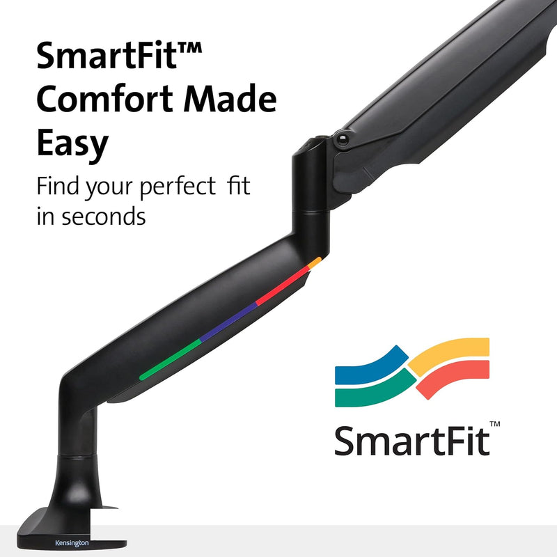 Kensington SmartFit Monitorarm für 1 Bildschirm 13 - 34 Zoll und 9 kg, VESA 75/100, Gasdruckfeder un