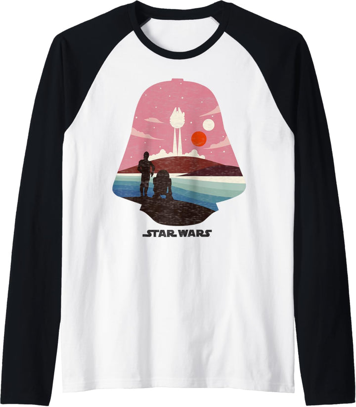 Star Wars Droid Vader Head Silhouette Raglan