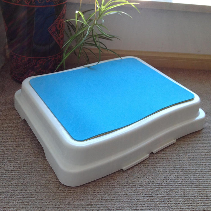 Stock-Fachmann® Badezimmerstufe 10cm | Stapelbar & Erweiterbar | Farbe Blau Weiss | Belastbar Bis 19