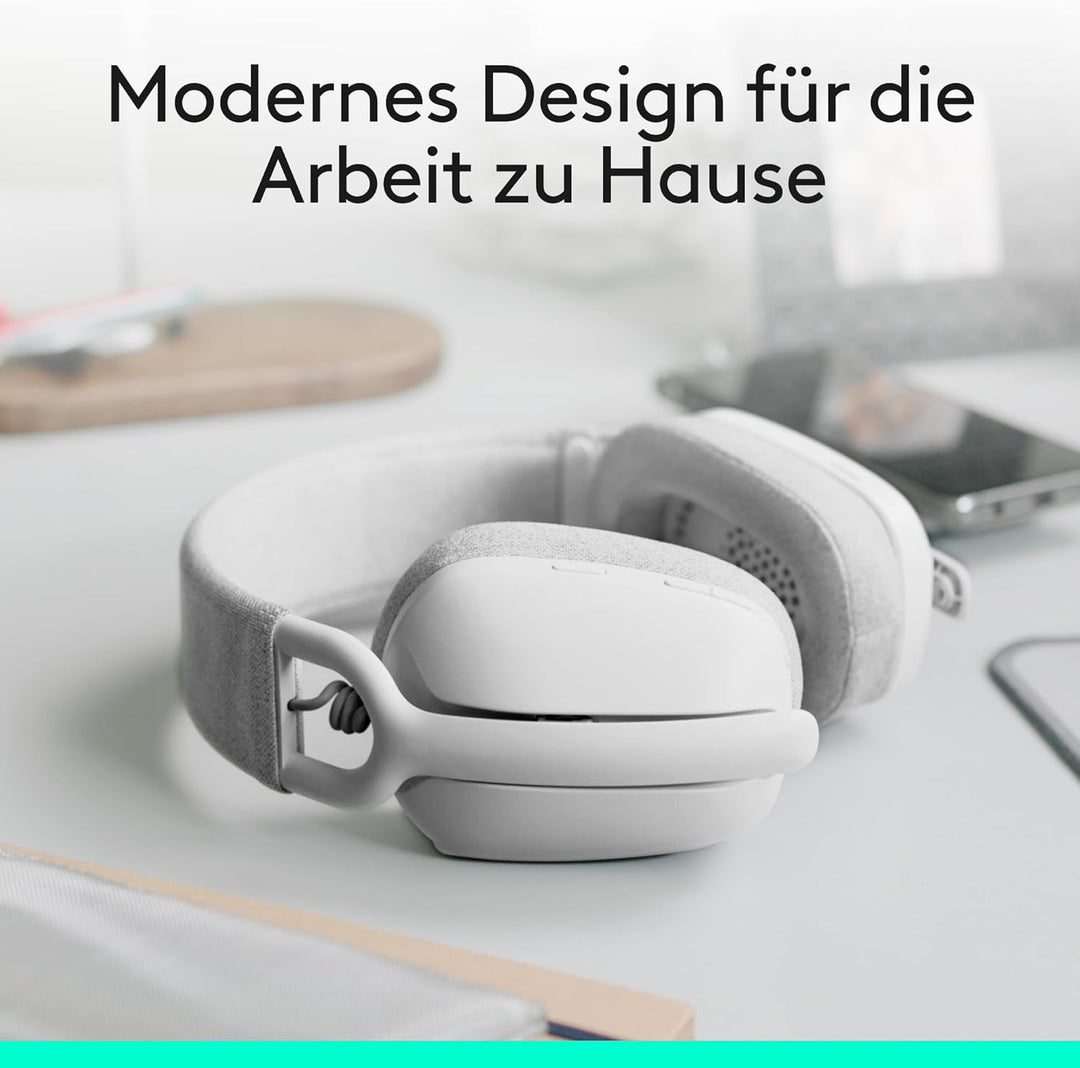 Logitech Zone Vibe 100 Leichte, kabellose Over-Ear-Kopfhörer mit geräuschunterdrückendem Mikrofon, M