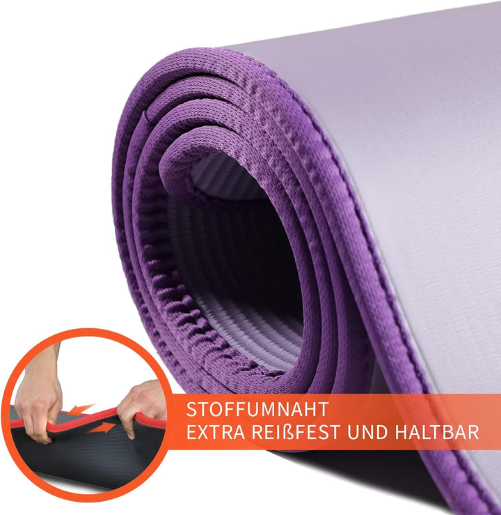 DH FitLife Trainingsmatte Fitnessmatte, Sportmatte 183 * 61 * 1 cm, Gymnastikmatte extra reissfest,