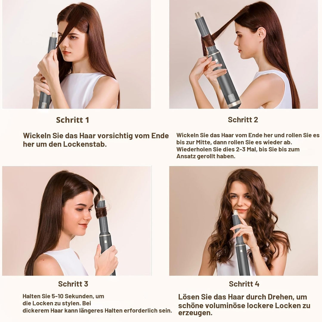 5 in 1 Hair Dryer Brush Hot Air Curling Brush Negative Ion Air Styler