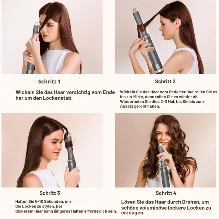 5 in 1 Hair Dryer Brush Hot Air Curling Brush Negative Ion Air Styler