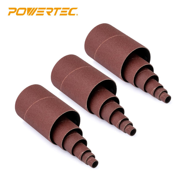 POWERTEC 11240 Schleifhülsen für Spindelschleifer in 6 Grössen mit verschiedenen Körnungen 80, 120,