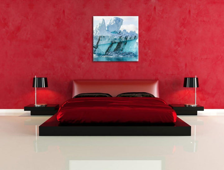 gigantischer Eisberg, Format: 70x70 auf Leinwand, XXL riesige Bilder fertig gerahmt mit Keilrahmen,
