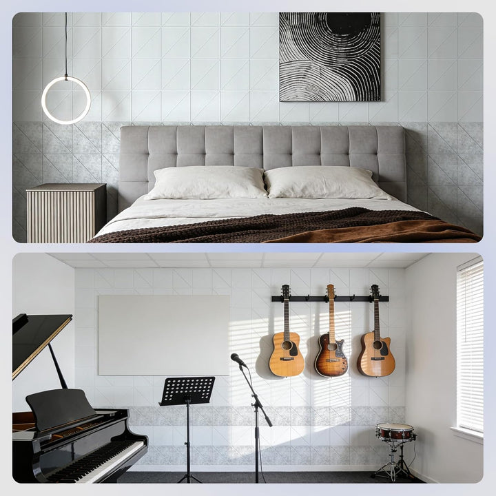 Vieshful Akustikpaneele Selbstklebend 20 Stück 30×30 cm – Hochdichte Akustikplatten aus Filz, Schall